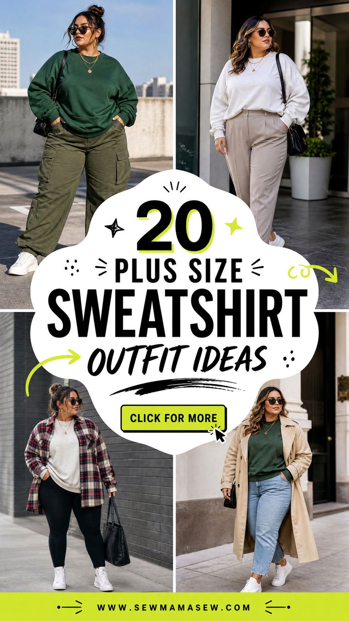 20 Plus Size Sweatshirt Outfit Ideas for Cozy Casual Days - 20 Plus Size Sweatshirt Outfit Ideas for Cozy Casual Days