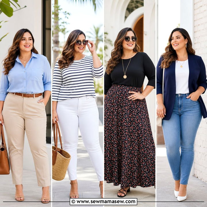 20 Plus Size Three Quarter Sleeve Top Outfit Ideas to Try Now