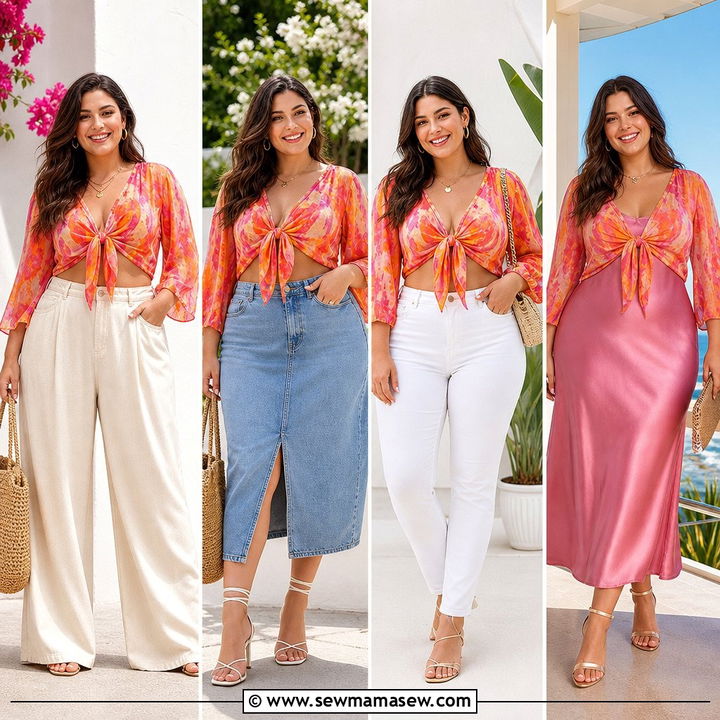 20 Plus Size Tie Front Top Outfit Ideas for Effortless Style