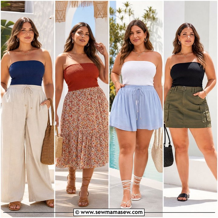 20 Plus Size Tube Top Outfit Ideas for Bold Summer Style