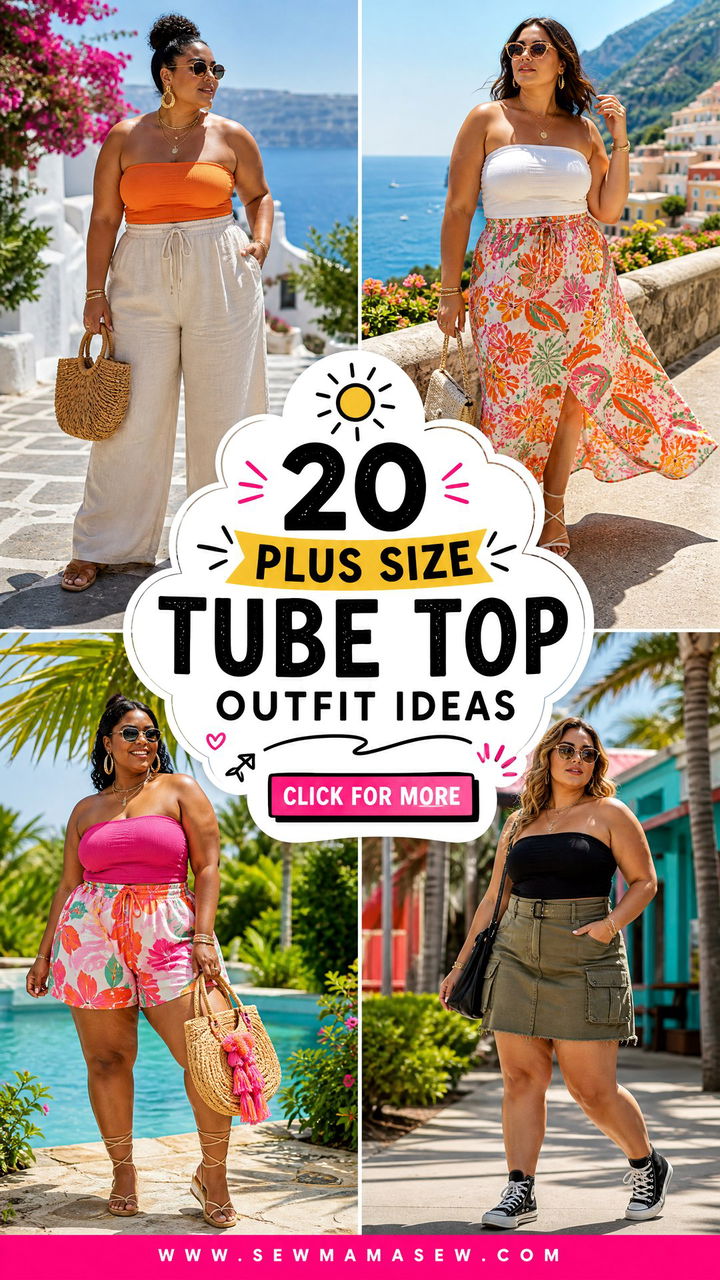 20 Plus Size Tube Top Outfit Ideas for Bold Summer Style - 20 Plus Size Tube Top Outfit Ideas for Bold Summer Style
