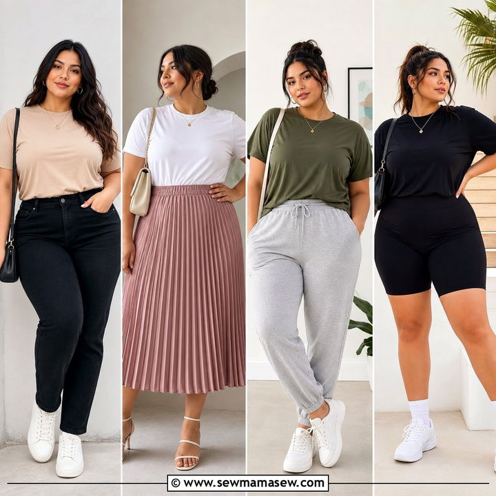 20 Plus Size Tucked In T Shirt Outfit Ideas for Polished Looks