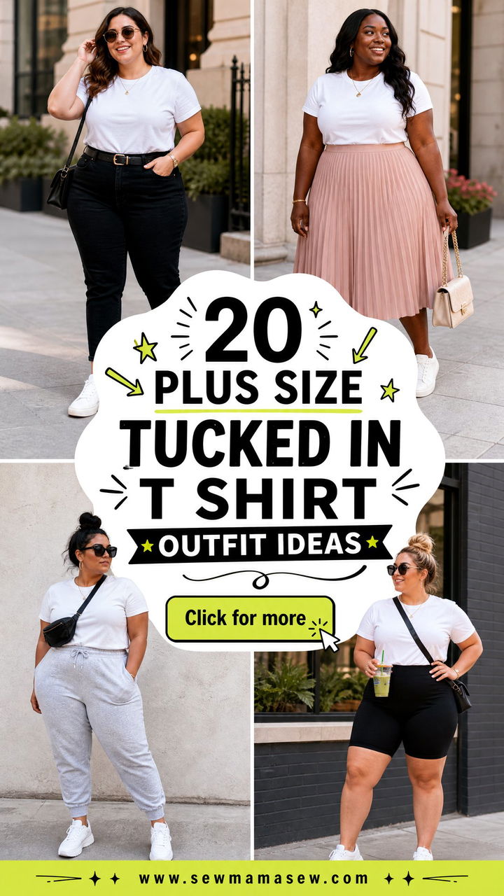 20 Plus Size Tucked In T Shirt Outfit Ideas for Polished Looks - 20 Plus Size Tucked In T Shirt Outfit Ideas for Polished Looks
