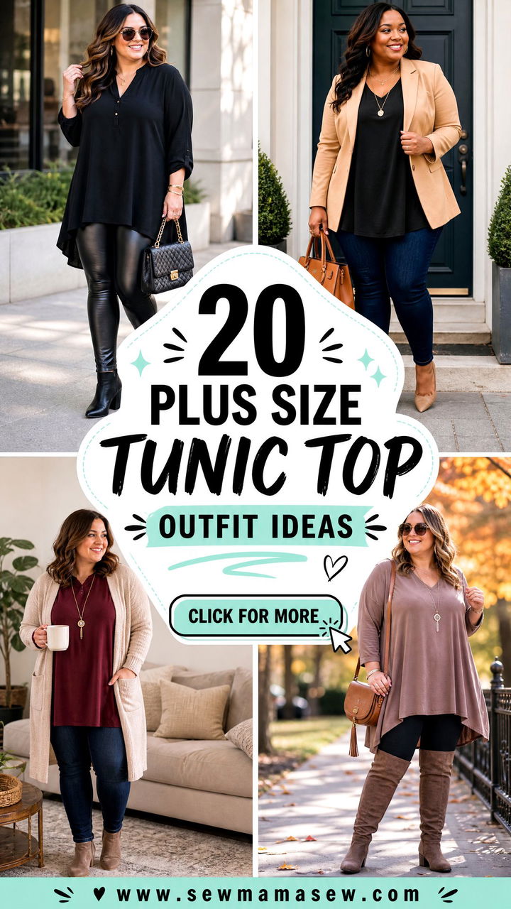 20 Plus Size Tunic Top Outfit Ideas for Easy Flattering Style - 20 Plus Size Tunic Top Outfit Ideas for Easy Flattering Style