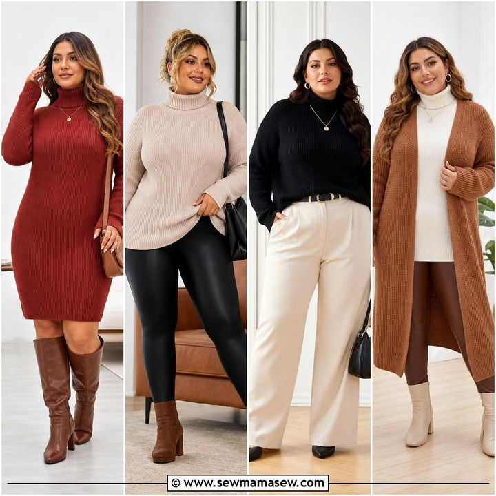 20 Plus Size Turtleneck Sweater Outfit Ideas for Cozy Winter Chic