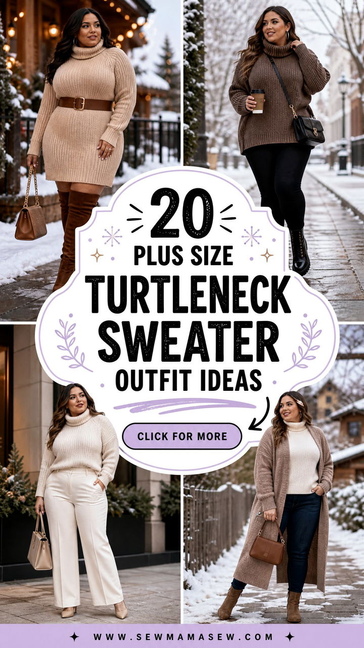20 Plus Size Turtleneck Sweater Outfit Ideas for Cozy Winter Chic - 20 Plus Size Turtleneck Sweater Outfit Ideas for Cozy Winter Chic