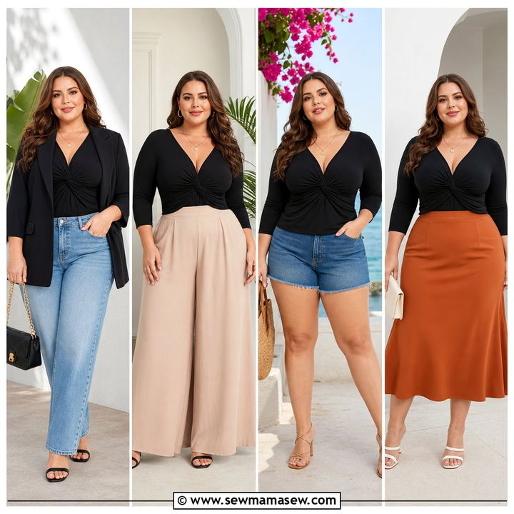 20 Plus Size Twist Front Top Outfit Ideas for Flattering Looks