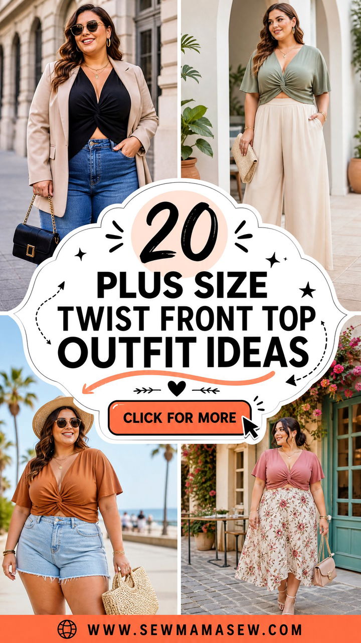 20 Plus Size Twist Front Top Outfit Ideas for Flattering Looks - 20 Plus Size Twist Front Top Outfit Ideas for Flattering Looks