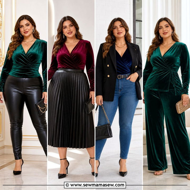 20 Plus Size Velvet Top Outfit Ideas for Luxe Party Style