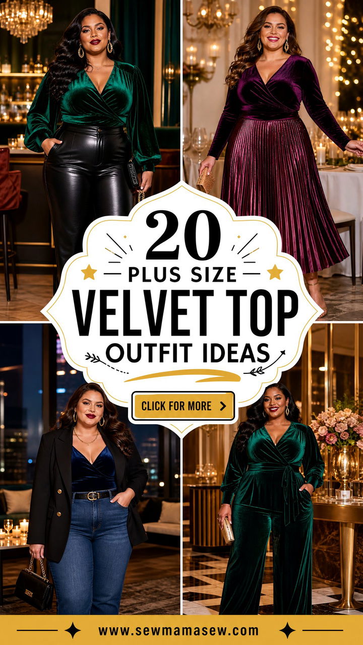 20 Plus Size Velvet Top Outfit Ideas for Luxe Party Style - 20 Plus Size Velvet Top Outfit Ideas for Luxe Party Style