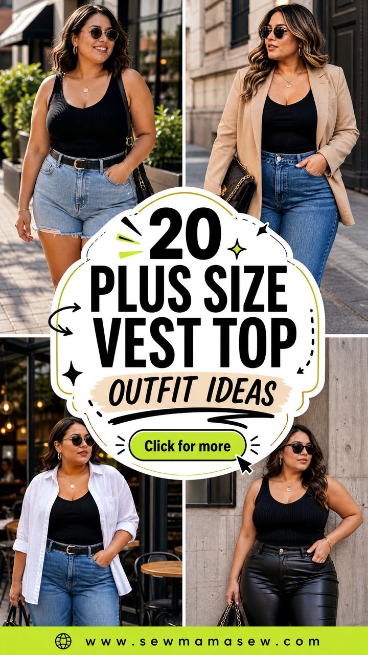20 Plus Size Vest Top Outfit Ideas for Chic Layered Looks - 20 Plus Size Vest Top Outfit Ideas for Chic Layered Looks