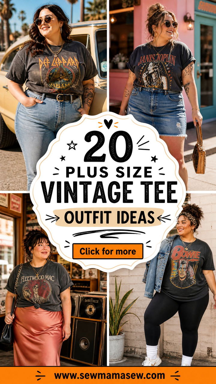 20 Plus Size Vintage Tee Outfit Ideas for Easy Retro Style - 20 Plus Size Vintage Tee Outfit Ideas for Easy Retro Style