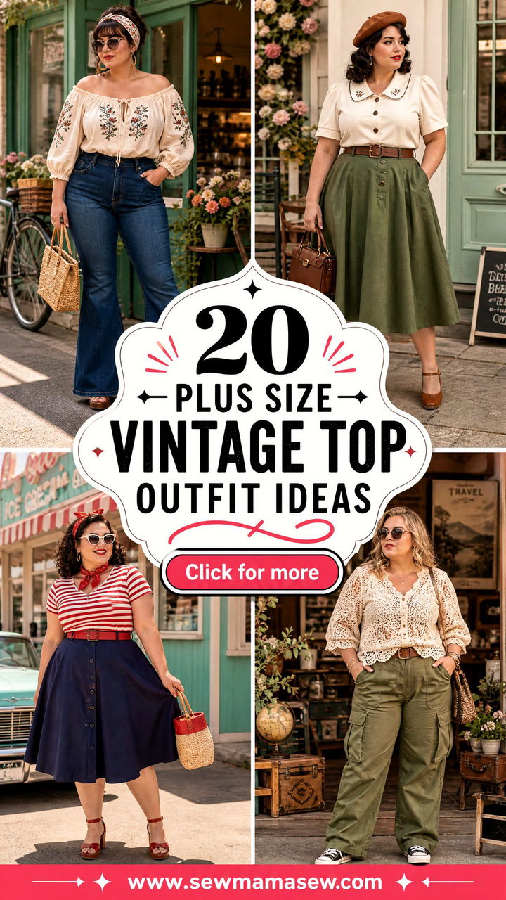 20 Plus Size Vintage Top Outfit Ideas for Retro-Chic Looks - 20 Plus Size Vintage Top Outfit Ideas for Retro-Chic Looks