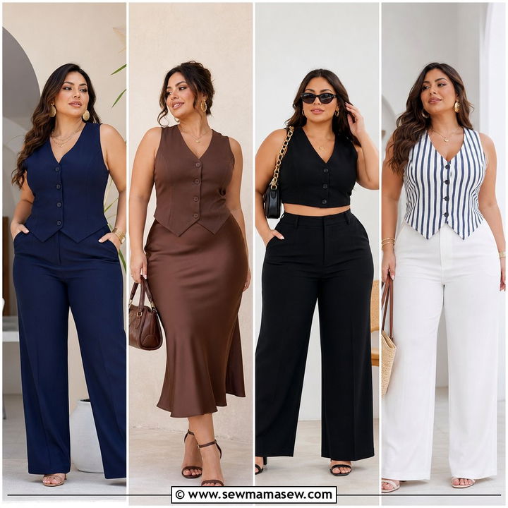 20 Plus Size Waistcoat Top Outfit Ideas for Modern Layered Style