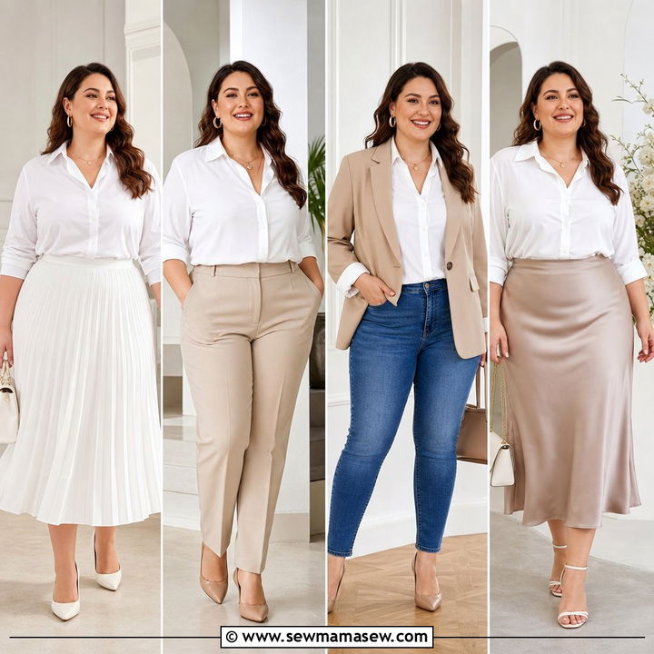 20 Plus Size White Blouse Outfit Ideas for Fresh Everyday Style