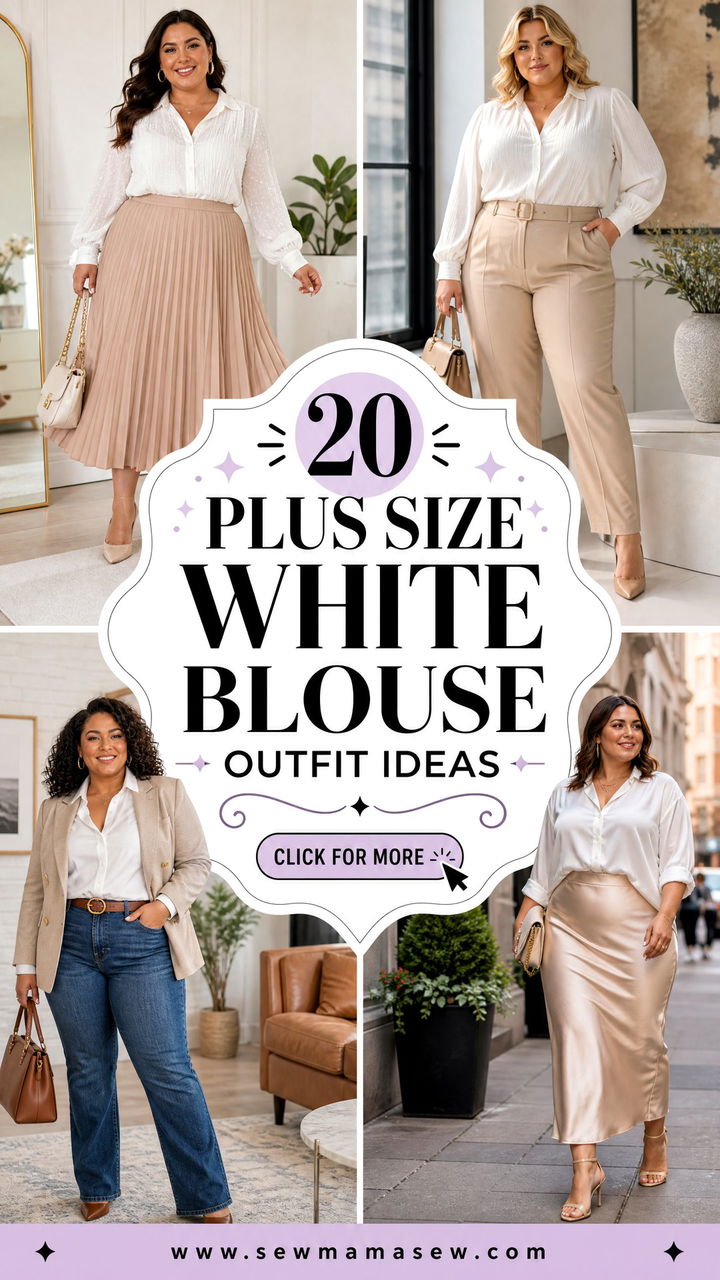 20 Plus Size White Blouse Outfit Ideas for Fresh Everyday Style - 20 Plus Size White Blouse Outfit Ideas for Fresh Everyday Style