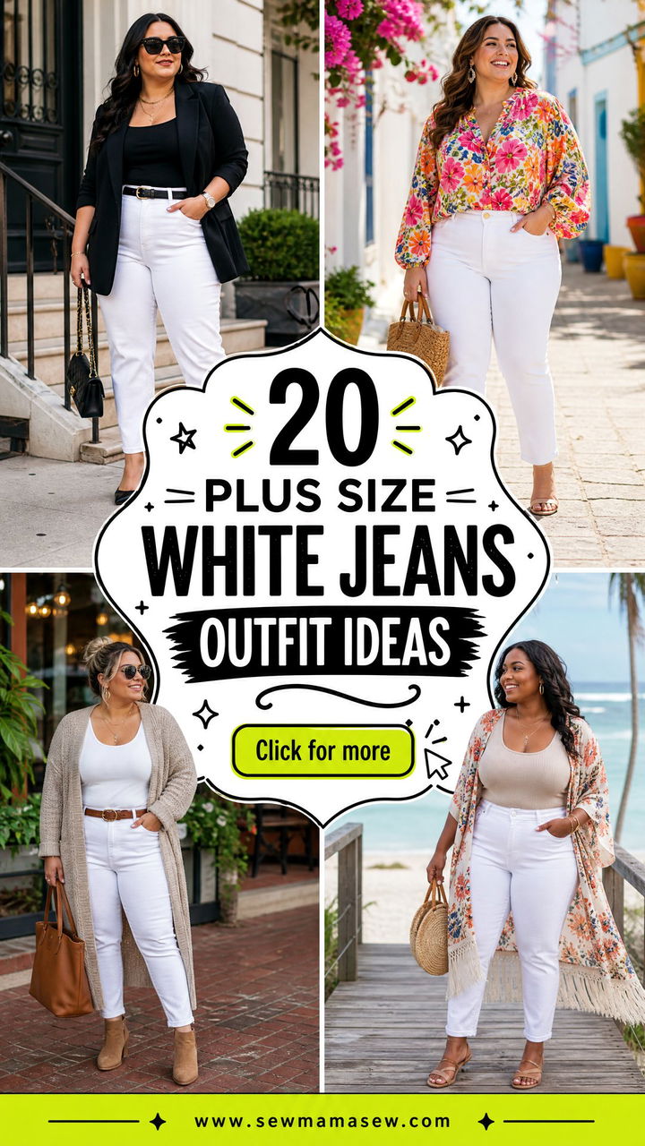 20 Plus Size White Jeans Outfit Ideas for Chic Year-Round Style - 20 Plus Size White Jeans Outfit Ideas for Chic Year-Round Style