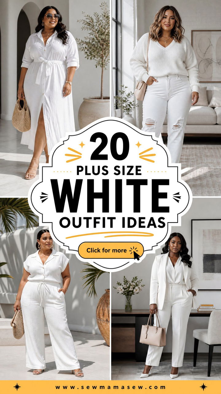 20 Plus Size White Outfit Ideas for Fresh Monochrome Style - 20 Plus Size White Outfit Ideas for Fresh Monochrome Style