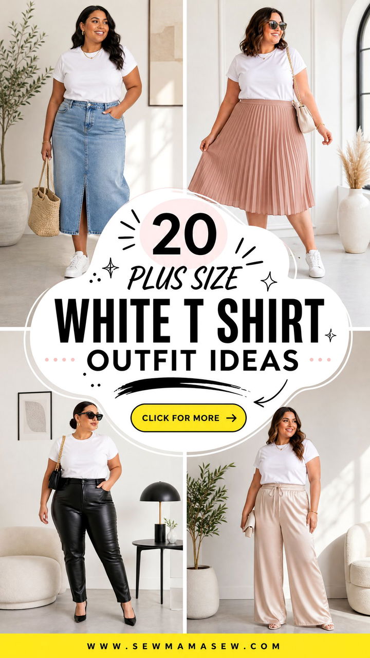 20 Plus Size White T Shirt Outfit Ideas for Easy Everyday Style - 20 Plus Size White T Shirt Outfit Ideas for Easy Everyday Style