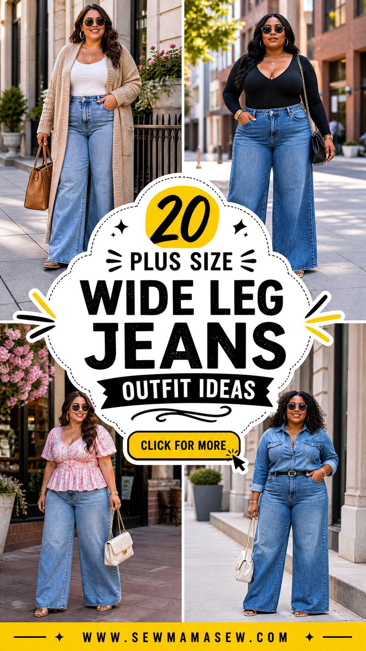 20 Plus Size Wide Leg Jeans Outfit Ideas for Chic Everyday Style - 20 Plus Size Wide Leg Jeans Outfit Ideas for Chic Everyday Style