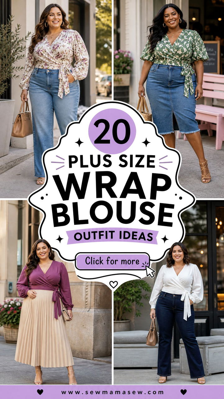 20 Plus Size Wrap Blouse Outfit Ideas for Polished Everyday Style - 20 Plus Size Wrap Blouse Outfit Ideas for Polished Everyday Style