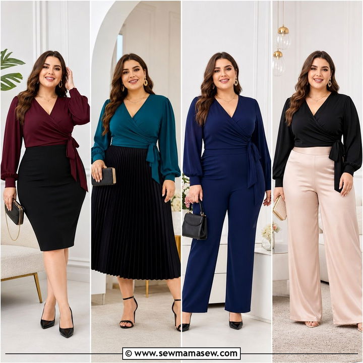 20 Plus Size Wrap Top Outfit Ideas for Flattering Style