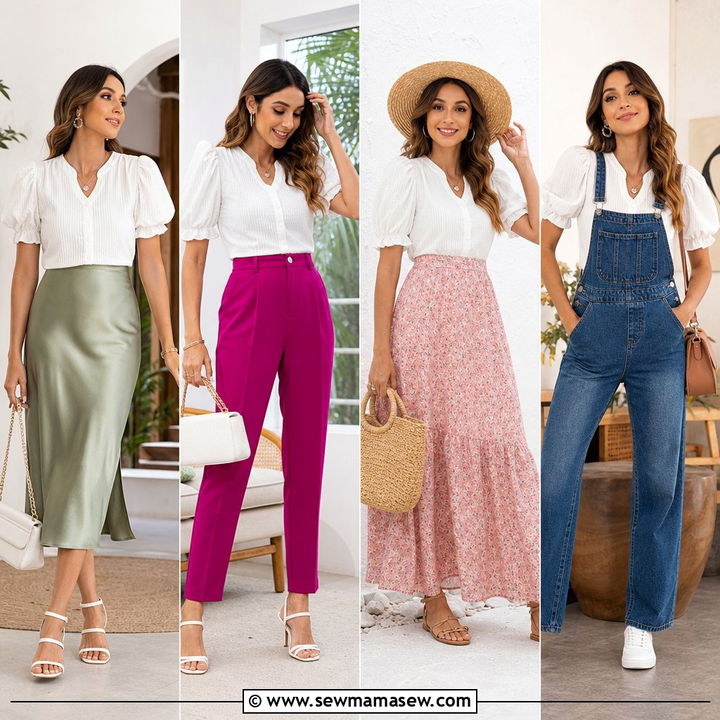 20 Puff Sleeve Blouse Outfit Ideas for Romantic Work Style