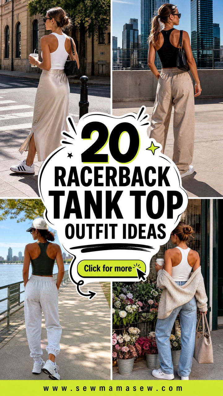 20 Racerback Tank Top Outfit Ideas for Sporty Summer Style - 20 Racerback Tank Top Outfit Ideas for Sporty Summer Style