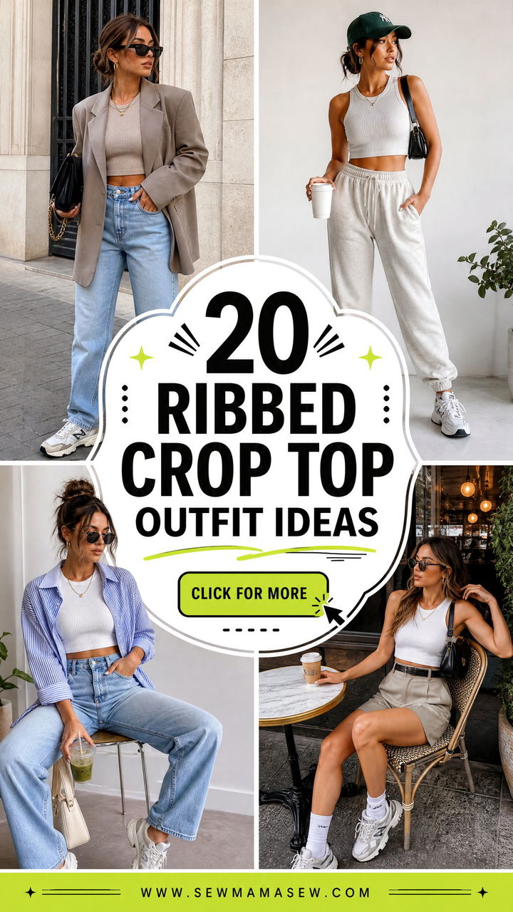 20 Ribbed Crop Top Outfit Ideas for Sleek Off-Duty Style - 20 Ribbed Crop Top Outfit Ideas for Sleek Off-Duty Style