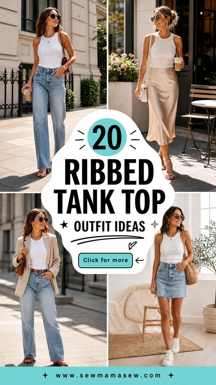 20 Ribbed Tank Top Outfit Ideas for Easy Summer Styling - 20 Ribbed Tank Top Outfit Ideas for Easy Summer Styling