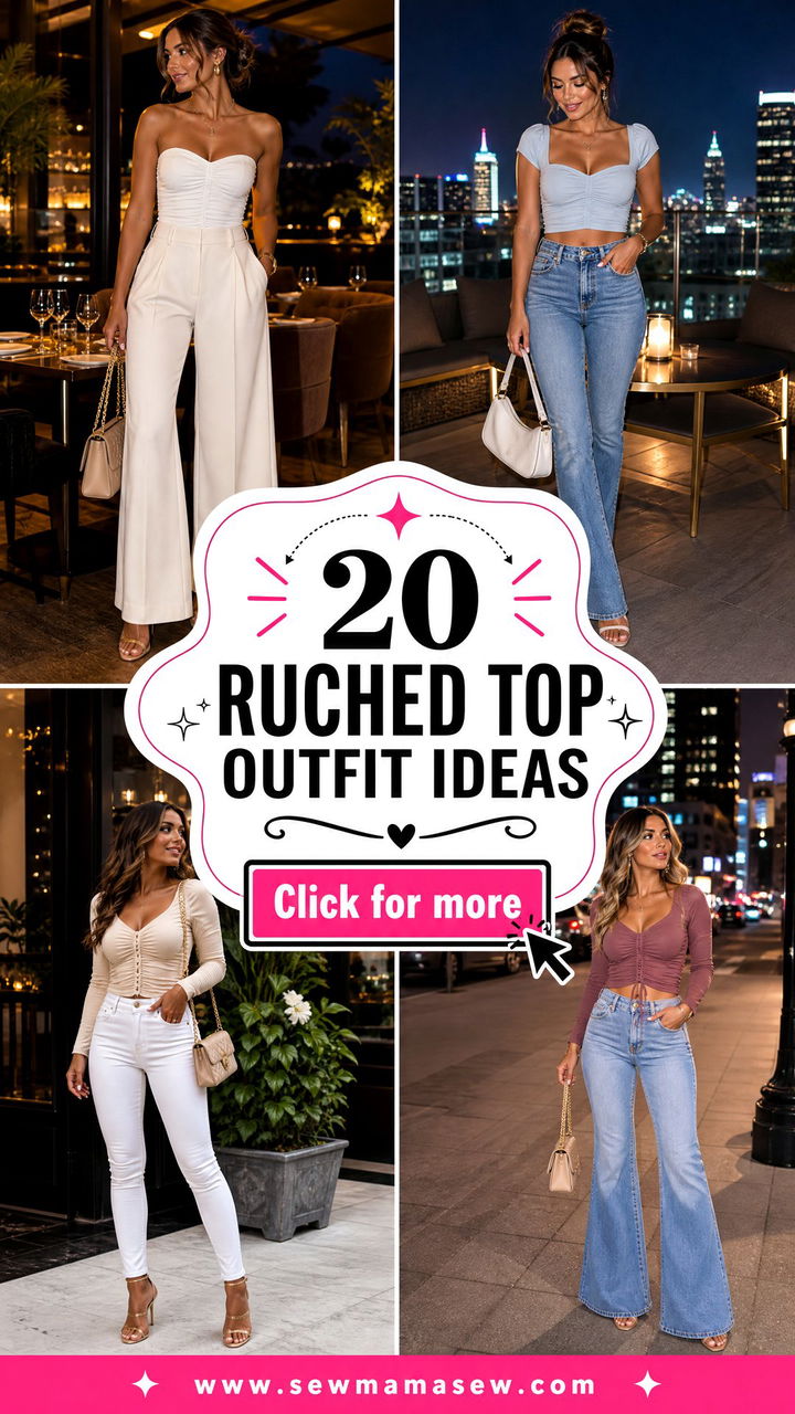 20 Ruched Top Outfit Ideas for Flattering Night-Out Style - 20 Ruched Top Outfit Ideas for Flattering Night-Out Style