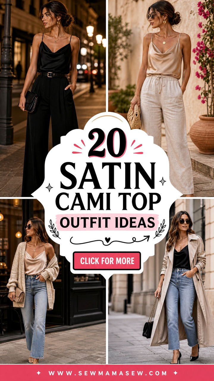 20 Satin Cami Top Outfit Ideas for Effortless Date-Night Style - 20 Satin Cami Top Outfit Ideas for Effortless Date-Night Style