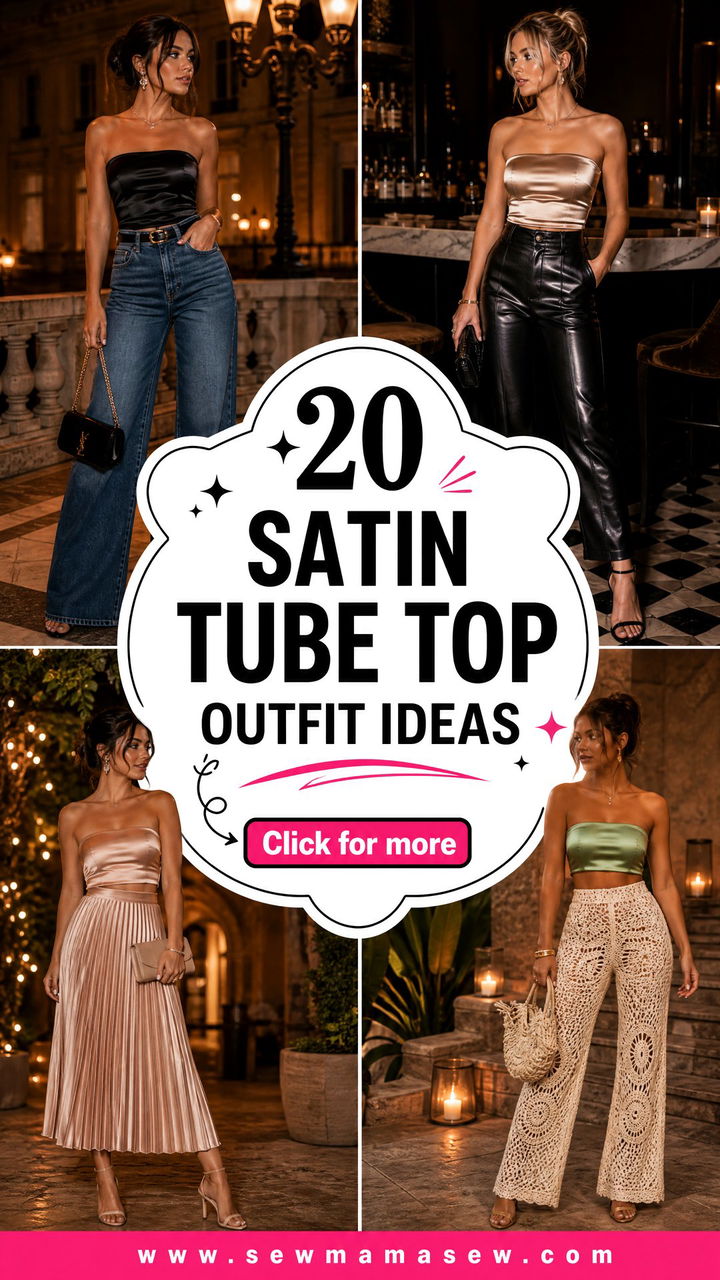 20 Satin Tube Top Outfit Ideas for Chic Party and Date Looks - 20 Satin Tube Top Outfit Ideas for Chic Party and Date Looks
