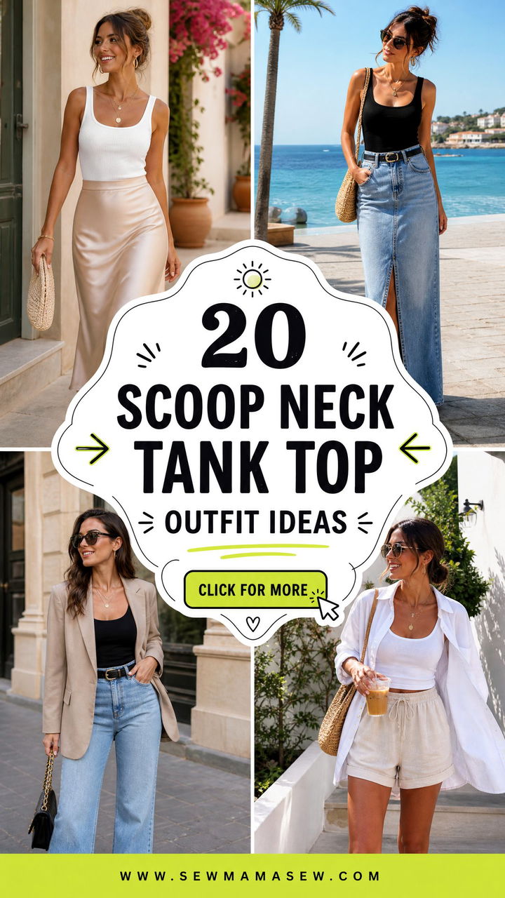 20 Scoop Neck Tank Top Outfit Ideas for Easy Summer Style - 20 Scoop Neck Tank Top Outfit Ideas for Easy Summer Style