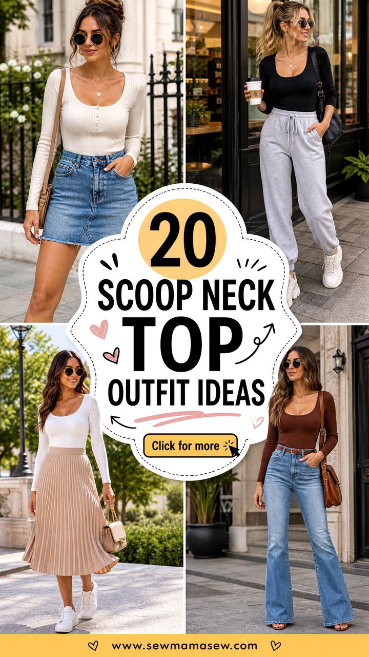 20 Scoop Neck Top Outfit Ideas for Flattering Everyday Style - 20 Scoop Neck Top Outfit Ideas for Flattering Everyday Style