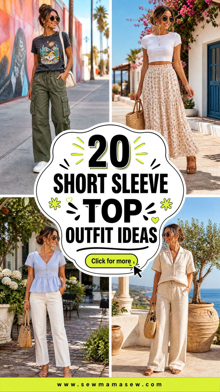 20 Short Sleeve Top Outfit Ideas for Fresh Everyday Summer Style - 20 Short Sleeve Top Outfit Ideas for Fresh Everyday Summer Style
