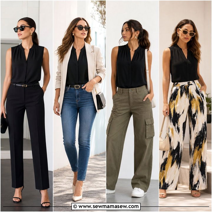 20 Sleeveless Blouse Outfit Ideas for Polished Summer Style