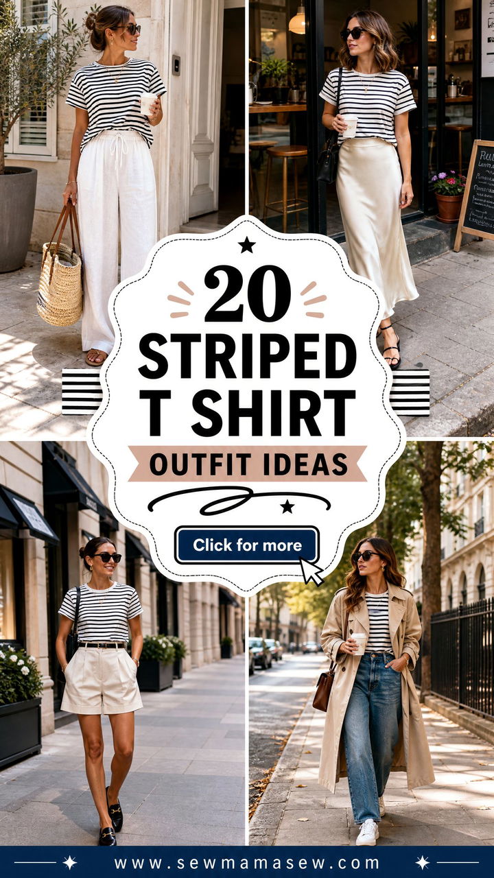 20 Striped T Shirt Outfit Ideas for Easy Casual-Chic Days - 20 Striped T Shirt Outfit Ideas for Easy Casual-Chic Days
