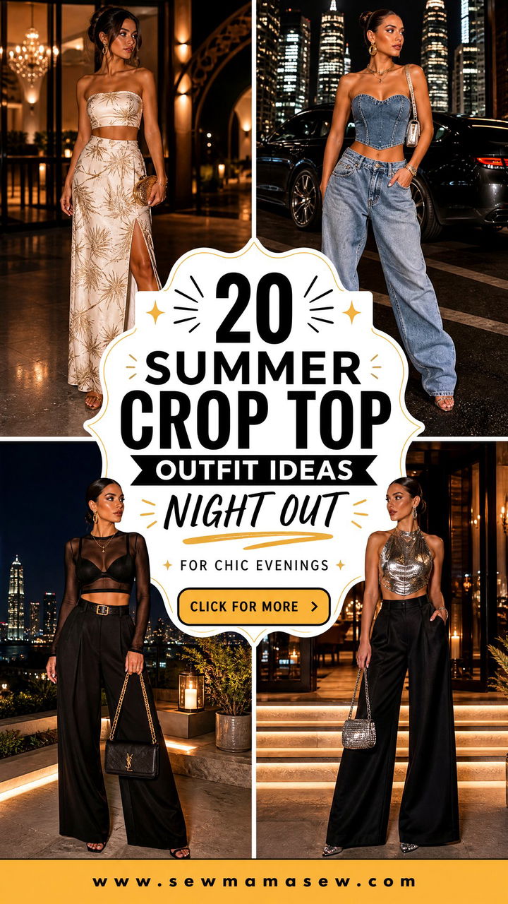 20 Summer Crop Top Outfit Ideas Night Out for Chic Evenings - 20 Summer Crop Top Outfit Ideas Night Out for Chic Evenings
