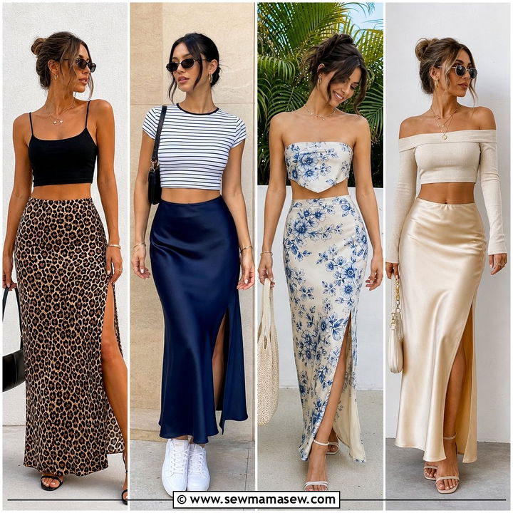20 Summer Crop Top Outfit Ideas With a Slip Skirt to Try