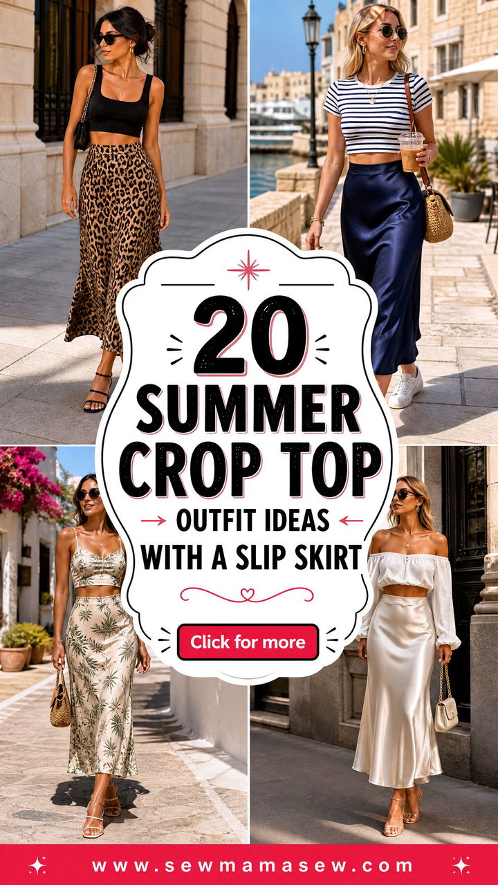 20 Summer Crop Top Outfit Ideas With a Slip Skirt to Try - 20 Summer Crop Top Outfit Ideas With a Slip Skirt to Try