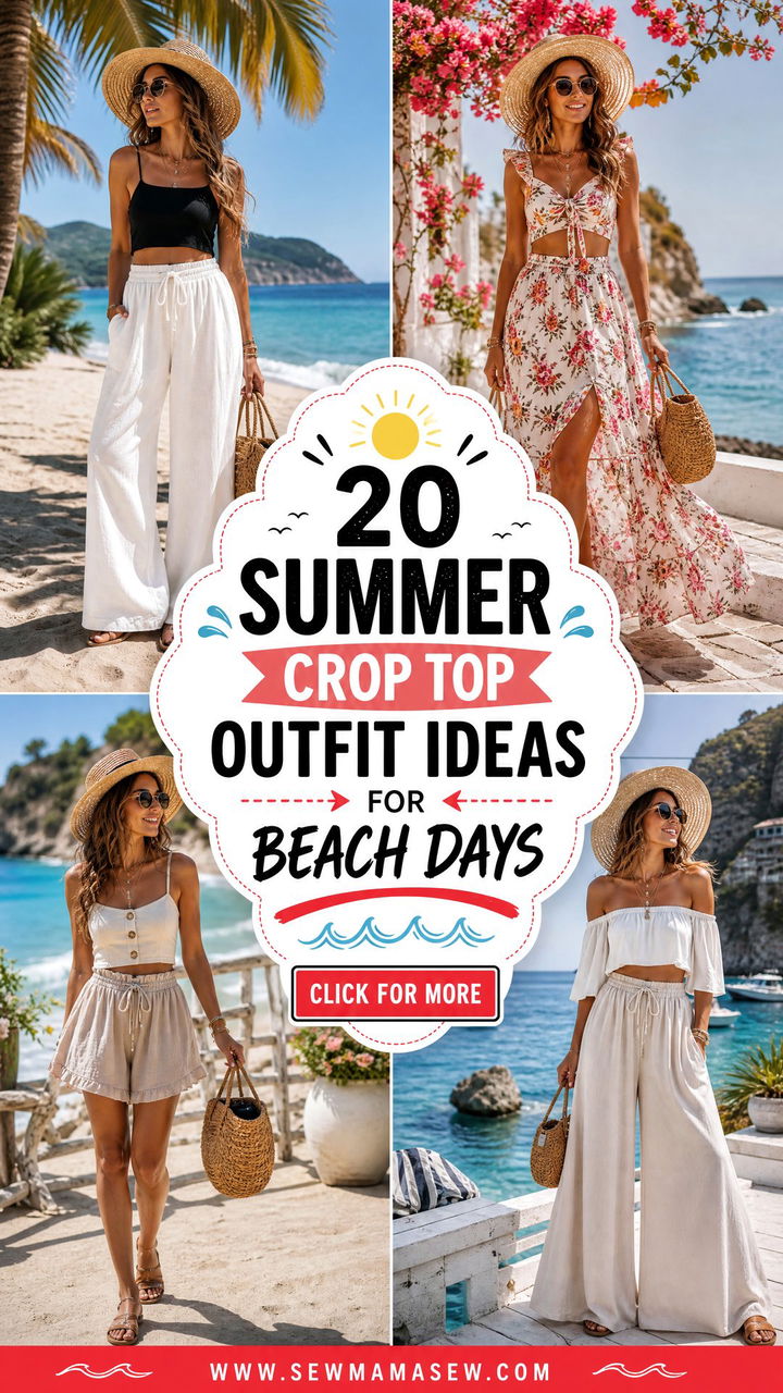 20 Summer Crop Top Outfit Ideas for Beach Days in Style - 20 Summer Crop Top Outfit Ideas for Beach Days in Style