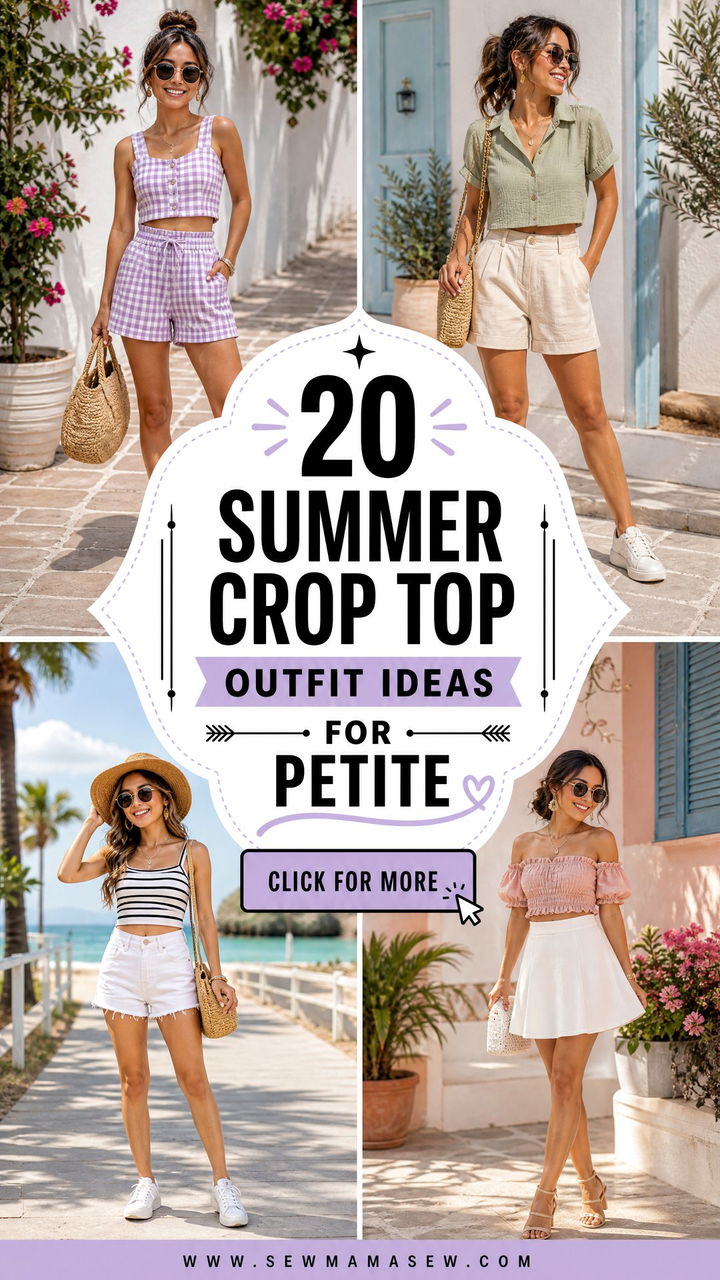 20 Summer Crop Top Outfit Ideas for Petite That Flatter - 20 Summer Crop Top Outfit Ideas for Petite That Flatter