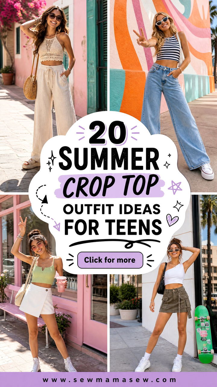 20 Summer Crop Top Outfit Ideas for Teens That Feel Cool - 20 Summer Crop Top Outfit Ideas for Teens That Feel Cool