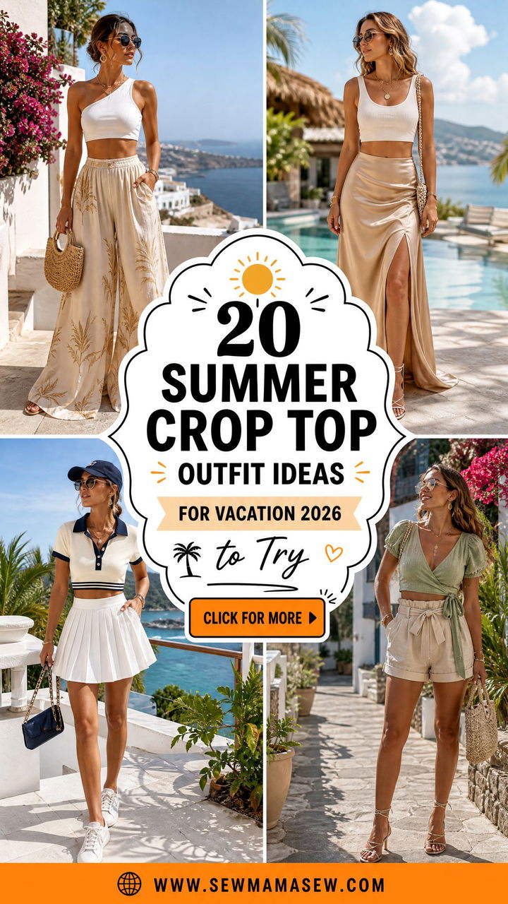 20 Summer Crop Top Outfit Ideas for Vacation 2026 to Try - 20 Summer Crop Top Outfit Ideas for Vacation 2026 to Try