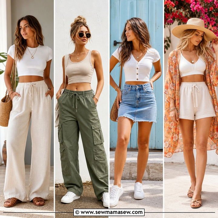 20 Summer Crop Top Outfit Ideas for Vacation You'll Love