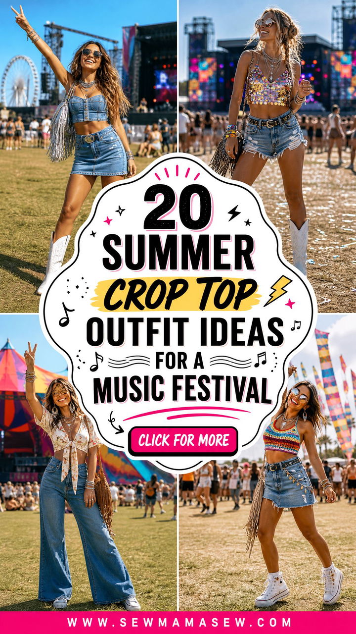 20 Summer Crop Top Outfit Ideas for a Music Festival to Try - 20 Summer Crop Top Outfit Ideas for a Music Festival to Try