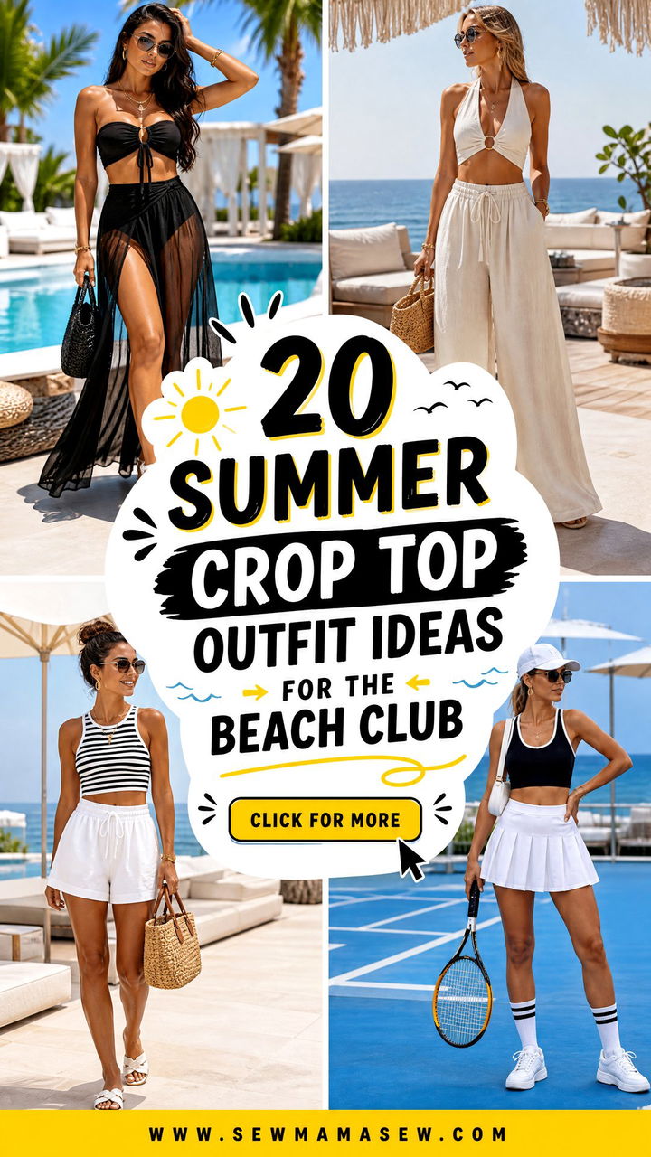 20 Summer Crop Top Outfit Ideas for the Beach Club to Try - 20 Summer Crop Top Outfit Ideas for the Beach Club to Try