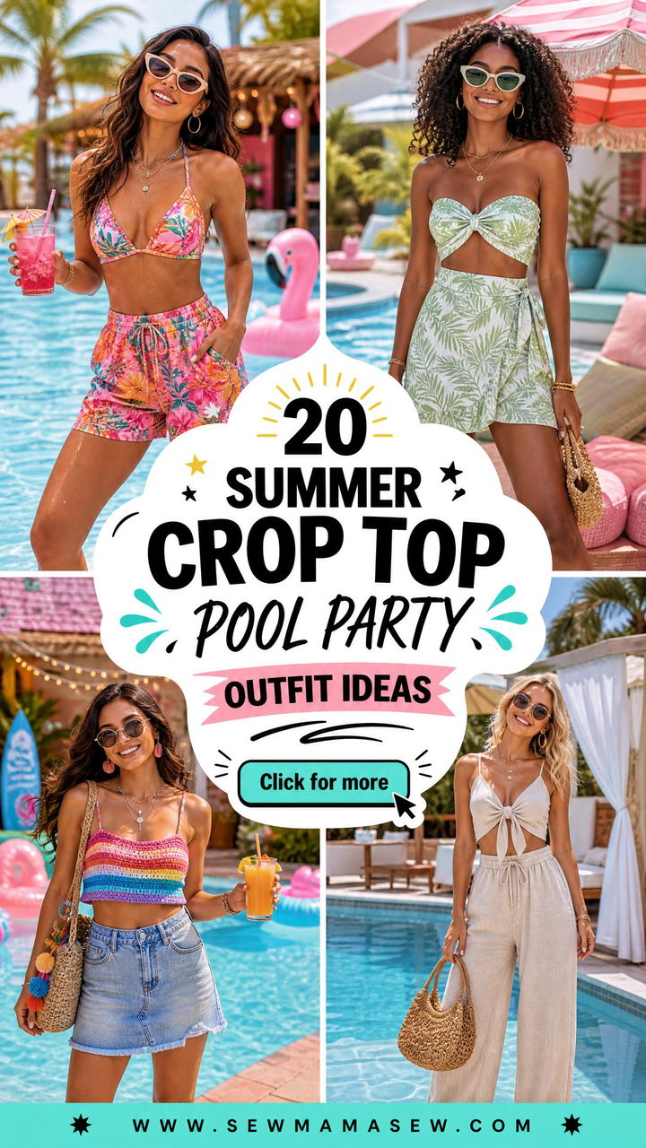 20 Summer Crop Top Pool Party Outfit Ideas for Sunny Fun - 20 Summer Crop Top Pool Party Outfit Ideas for Sunny Fun
