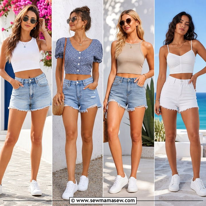 20 Summer Crop Top and Denim Shorts Outfit Ideas to Try
